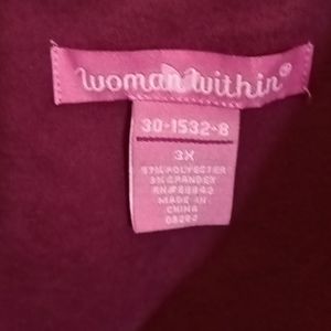FINAL PRICE NWT Woman Within suede wine colored long sleeve blouse Size 3X